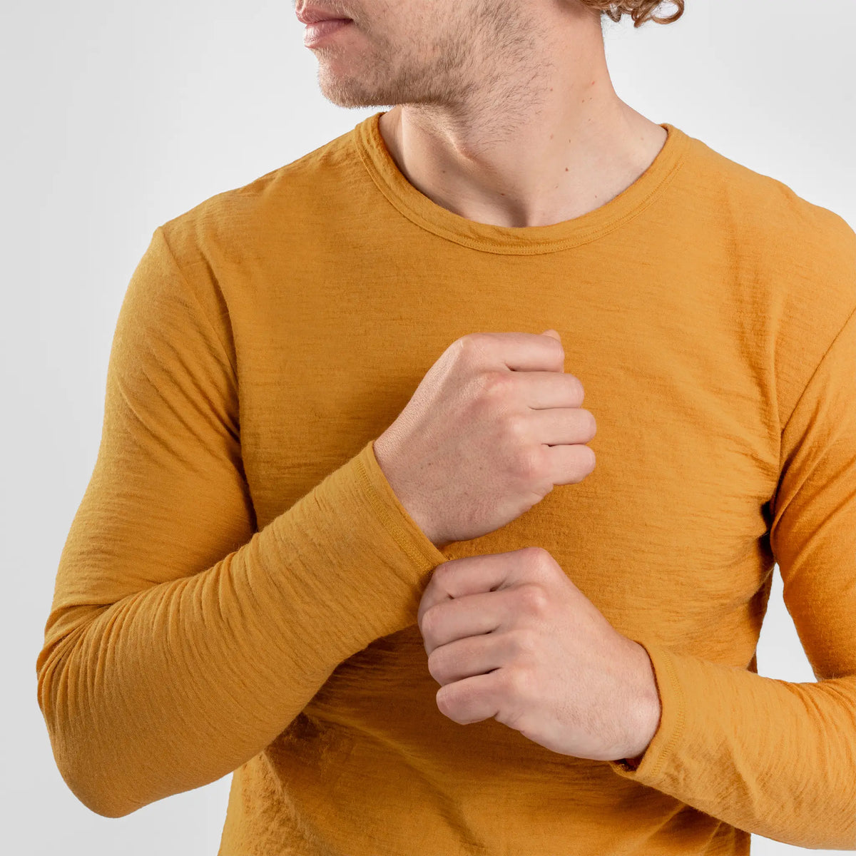 Men's Alpaca Wool Long Sleeve T-Shirt: 160 Ultralight