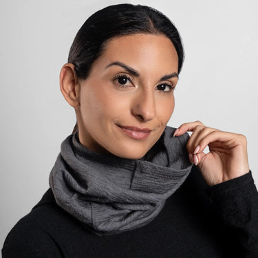 Alpaca Wool Neck Gaiter: 160 Ultralight color gray