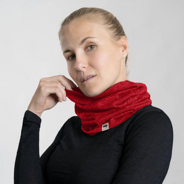 Alpaca Wool Neck Gaiter: 160 Ultralight color red