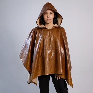 unisex all natural waterproof hooded rain poncho color undyed