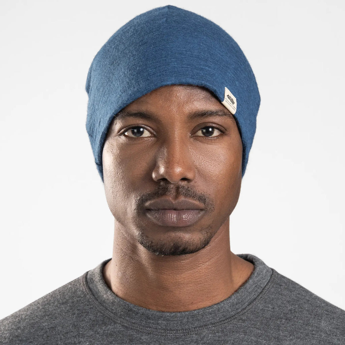 Alpaca Wool Beanie: 160 Ultralight color natural blue