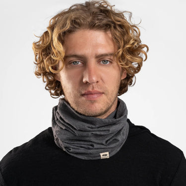 Alpaca Wool Neck Gaiter: 160 Ultralight color gray