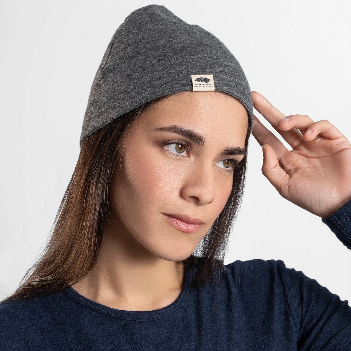 Alpaca Wool Beanie: 160 Ultralight color gray