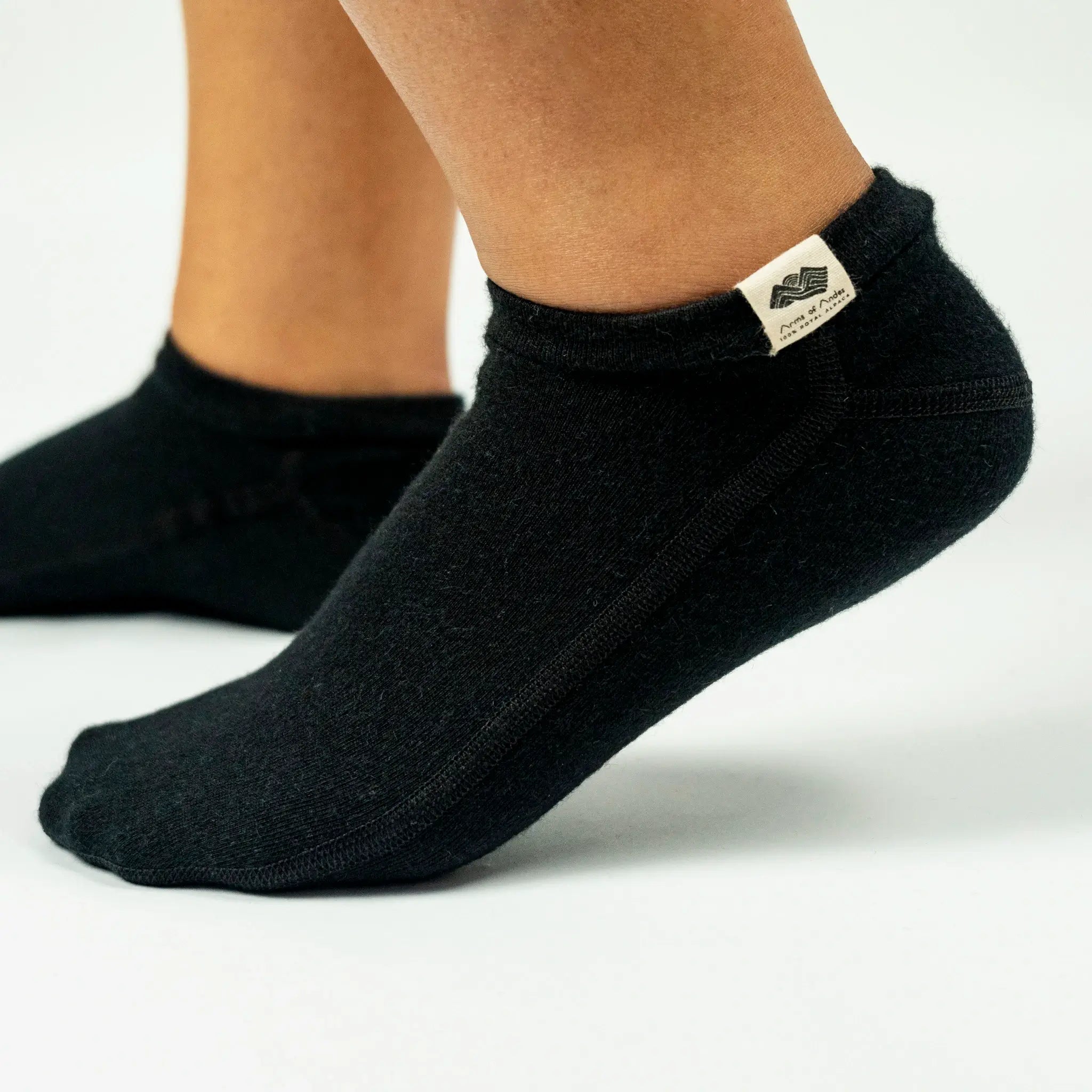 Unisex Alpaca Wool Slipper Socks: 300 Lightweight color Black
