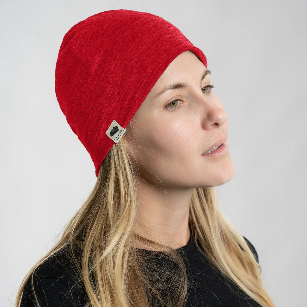 Alpaca Wool Beanie: 160 Ultralight color red