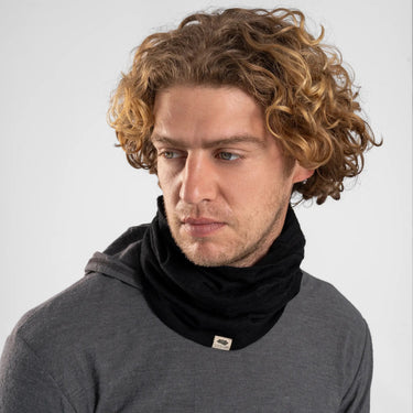 Alpaca Wool Neck Gaiter: 160 Ultralight color black