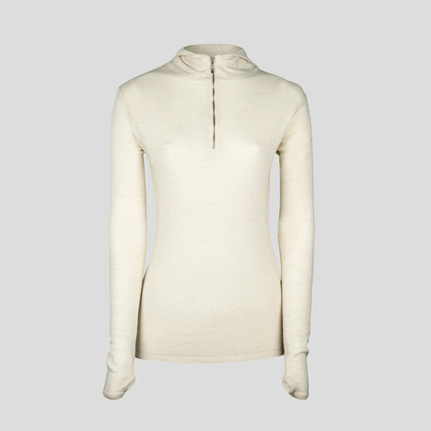 Women's Alpaca Wool Hoodie: 300 Lightweight Half-Zip