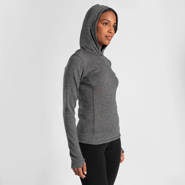women antibacterial baselayer hoodie lightweight color gray