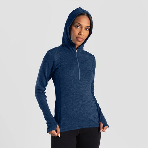 Women's Alpaca Wool Hoodie: 300 Lightweight Half-Zip