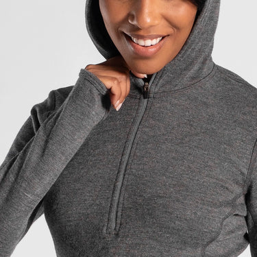 Women's Alpaca Wool Hoodie: 300 Lightweight Half-Zip