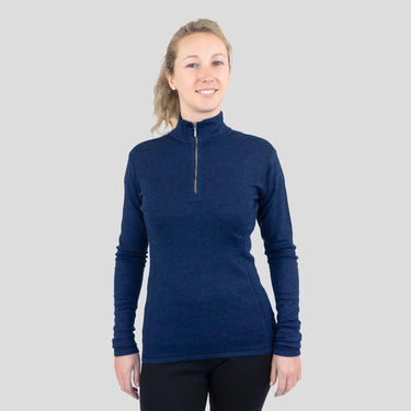 Women's Alpaca Wool Base Layer: 300 Lightweight Half-Zip lightweight color natural blue