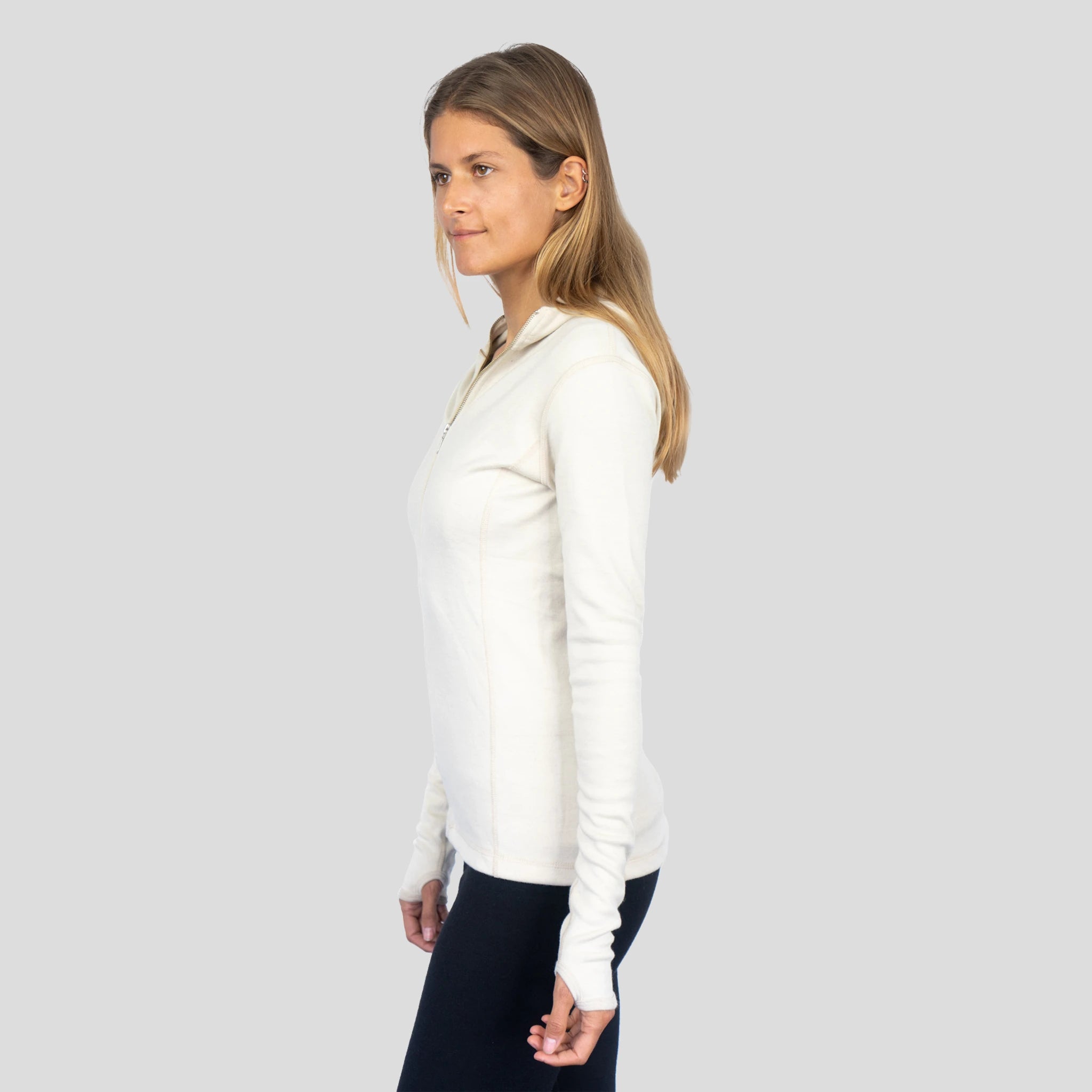 women breathable alpaca wool jacket hoodie midweight color natural white