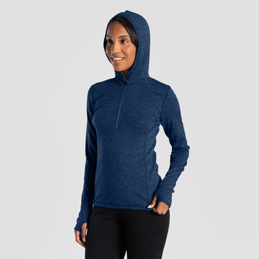 women fast drying baselayer hoodie lightweight color natural blue