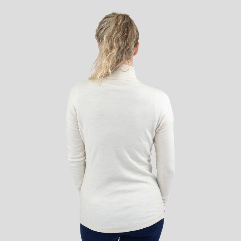 women moisture wicking alpaca wool baselayer half zip lightweight color Undyed