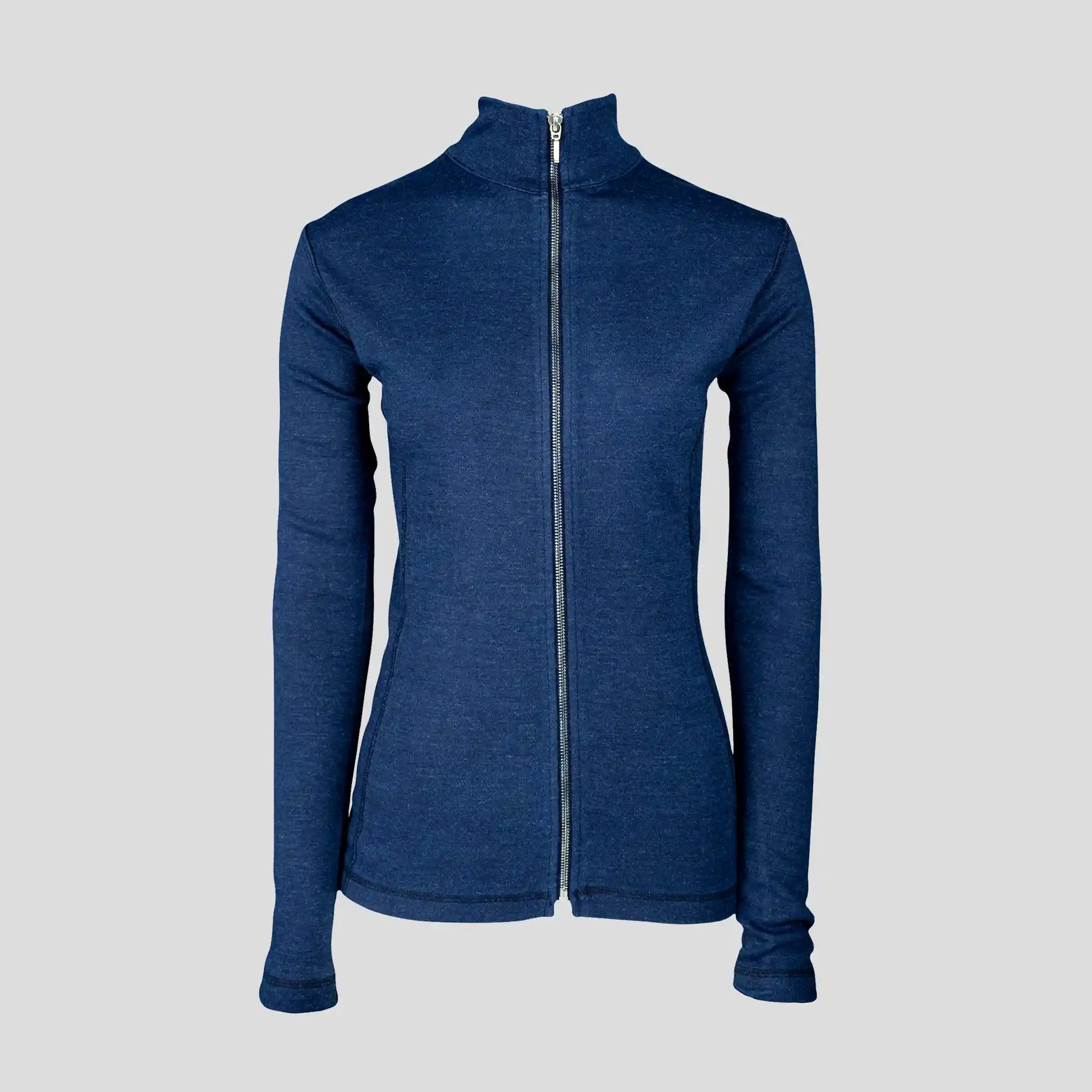women single origin alpaca wool jacket full zip midweight color natural blue