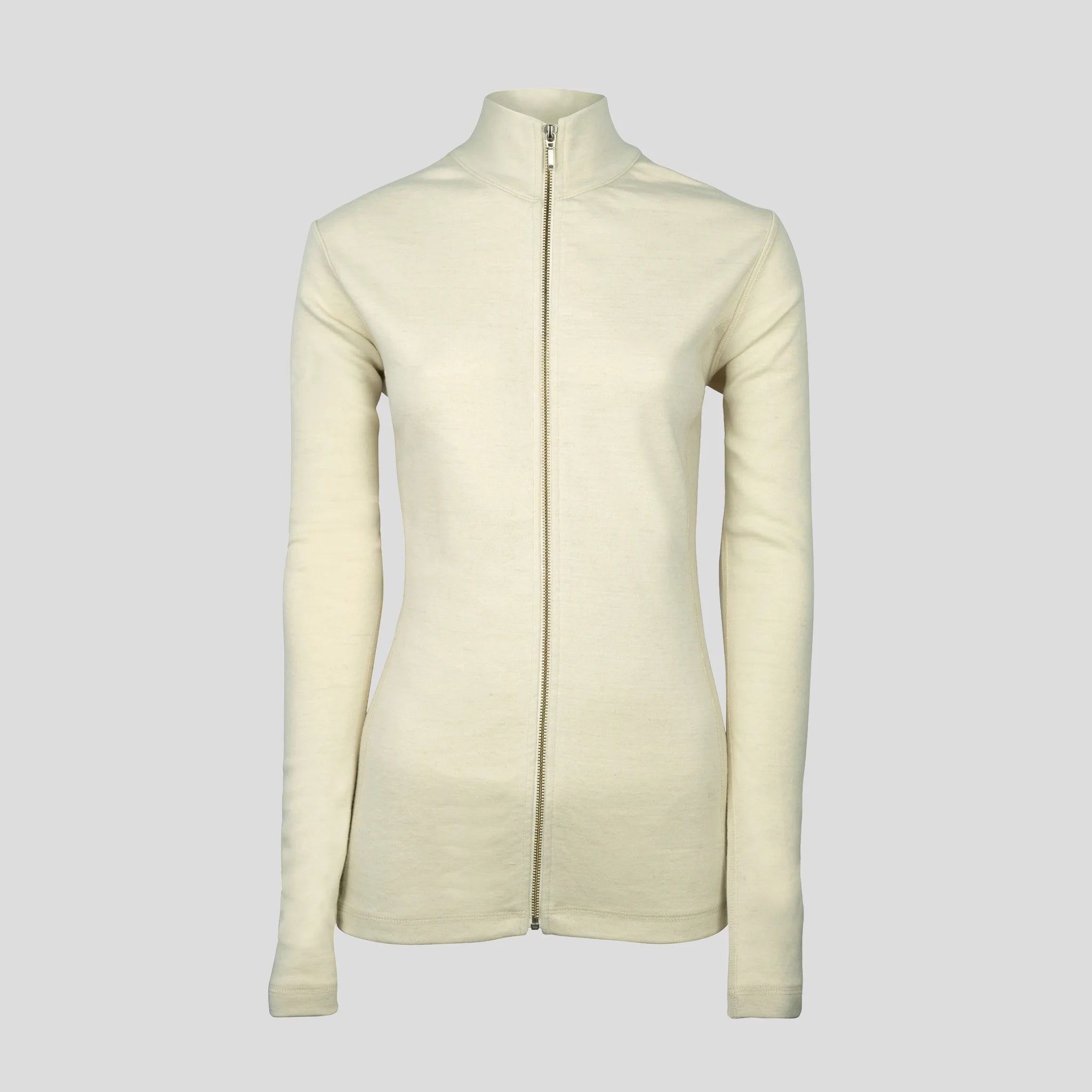 women sustainable alpaca wool jacket full zip midweight color natural white