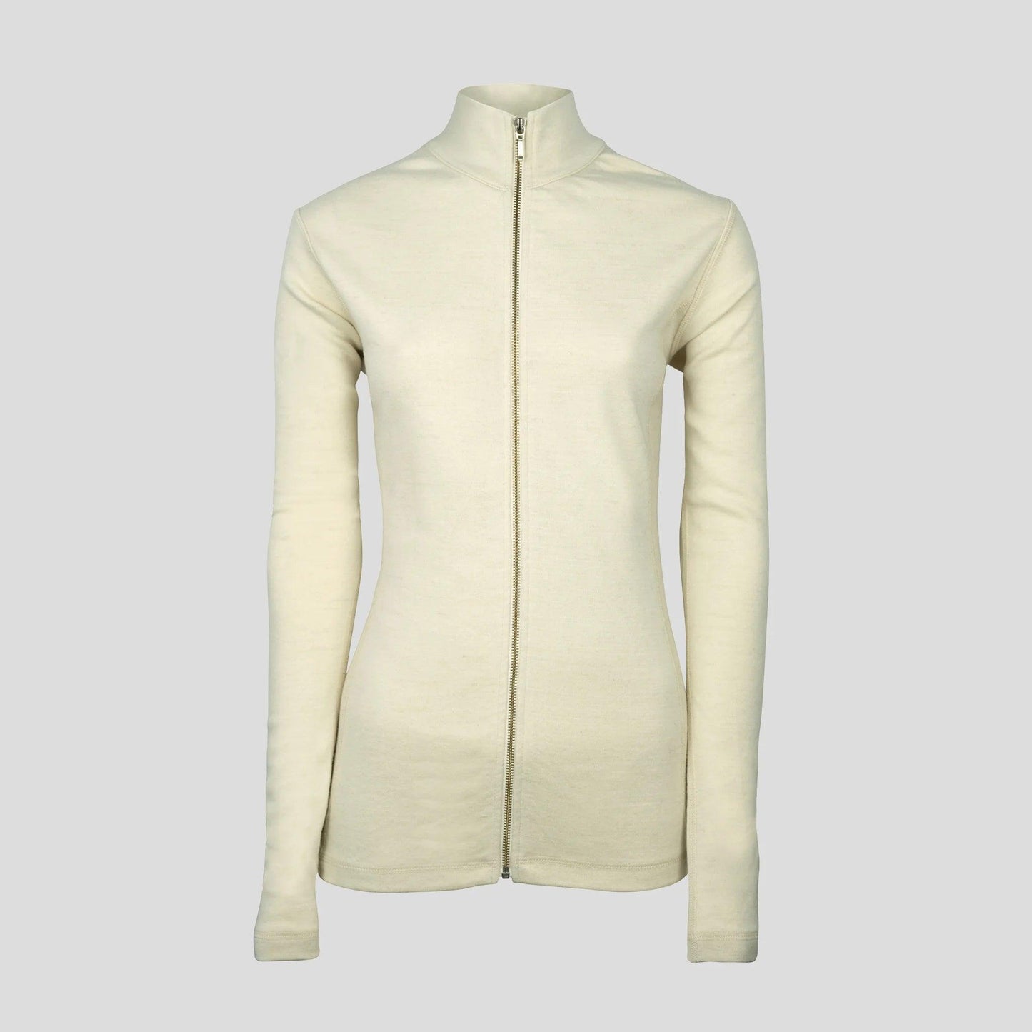 women sustainable alpaca wool jacket full zip midweight color natural white