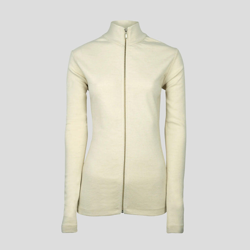 women sustainable alpaca wool jacket full zip midweight color Undyed