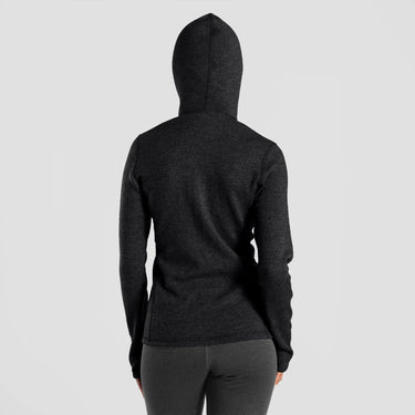 women ultra soft baselayer hoodie lightweight color black
