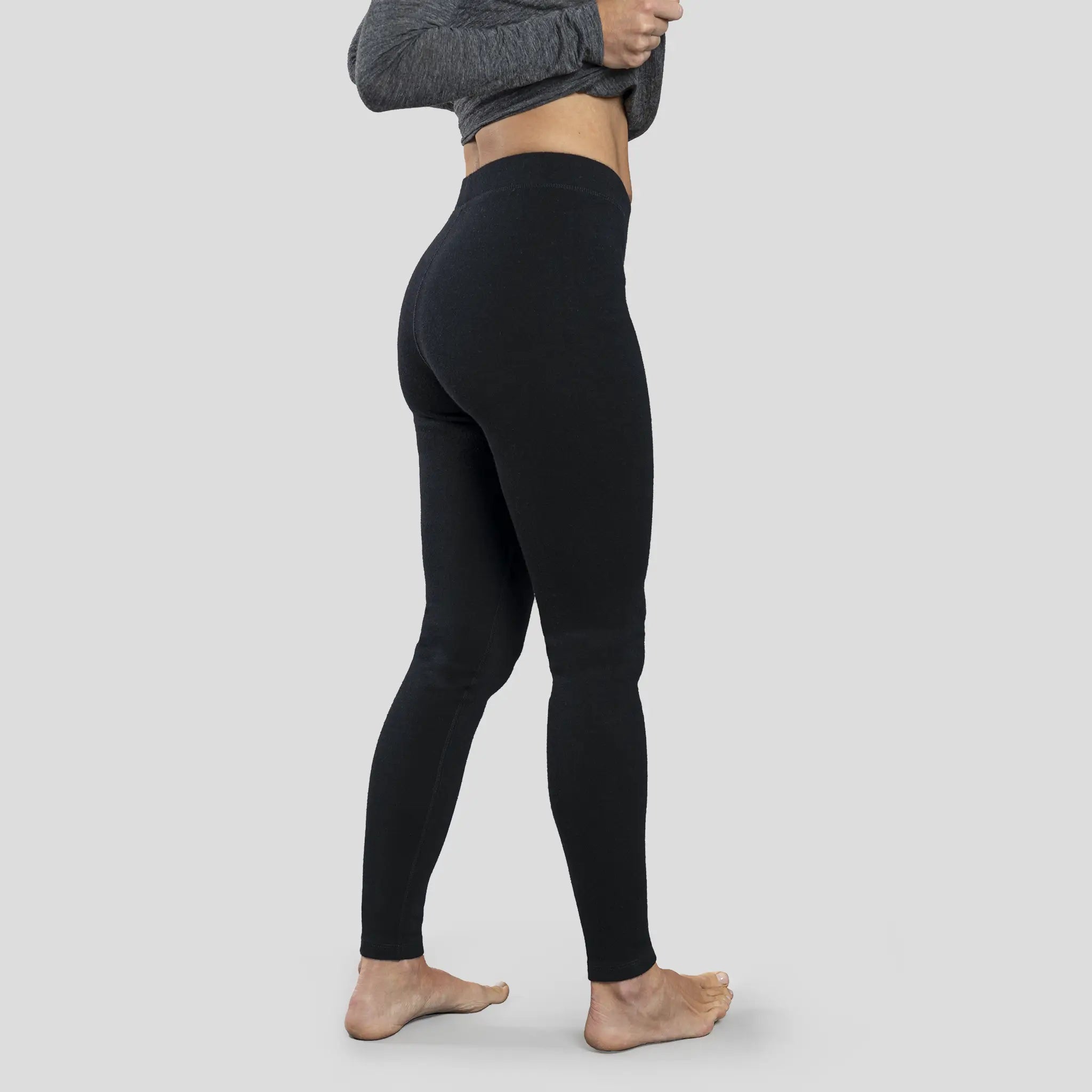 Women's Alpaca Wool Leggings: 300 Lightweight color black