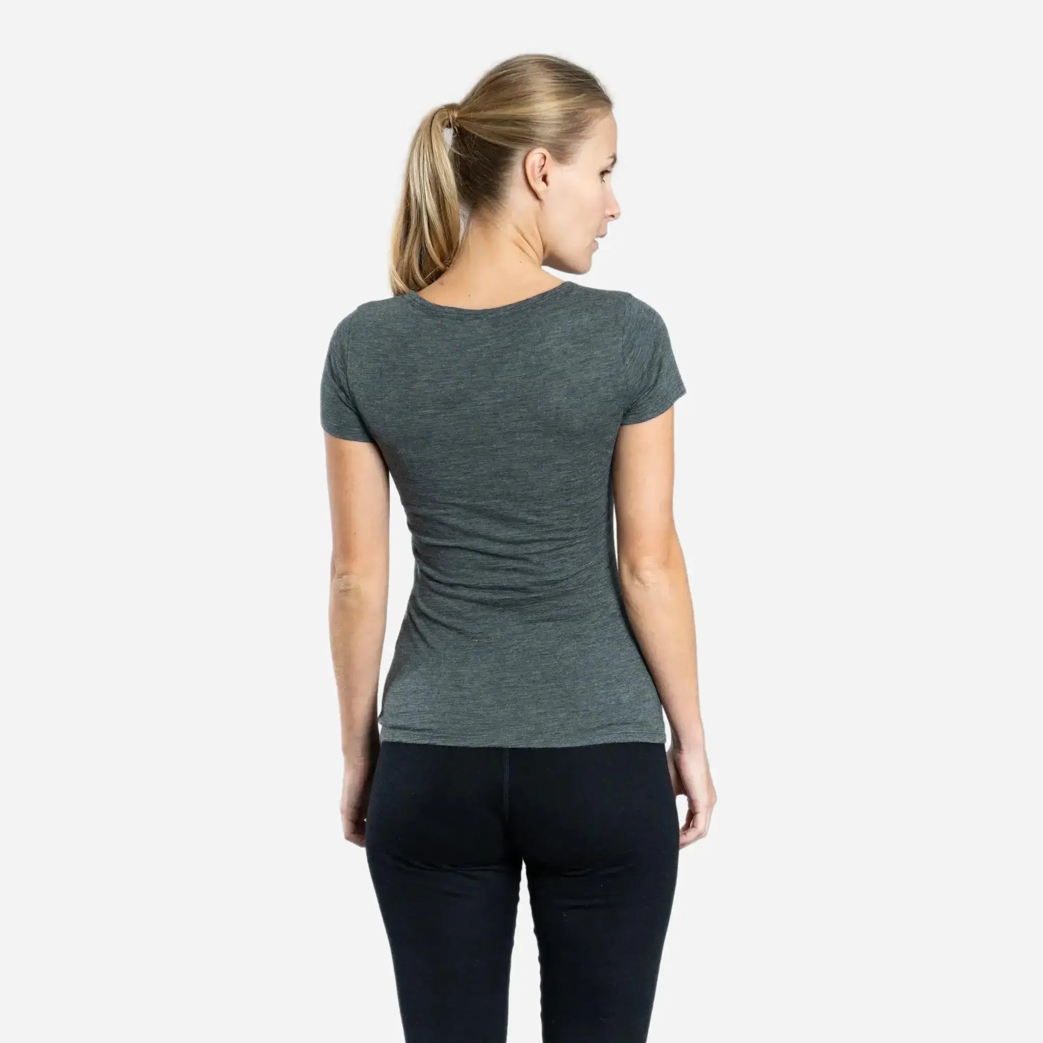 womens active comfort vneck tshirt color gray