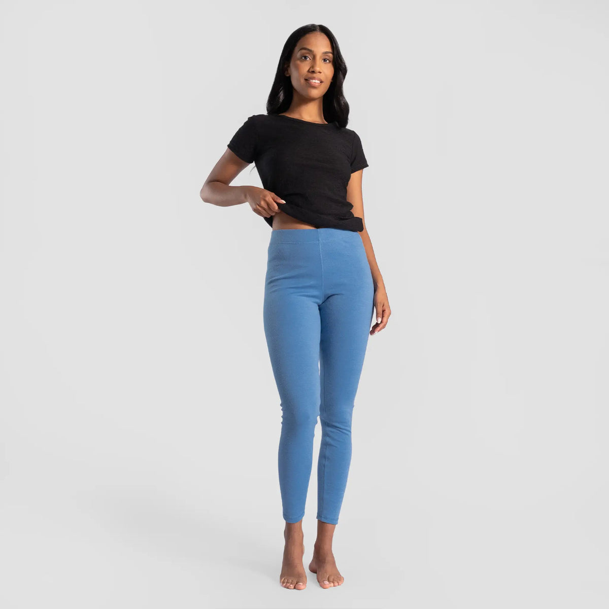 womens active leggings lightweight color baby blue