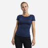 Women's Alpaca Wool T-Shirt: 160 Ultralight Crew Neck color Navy Blue