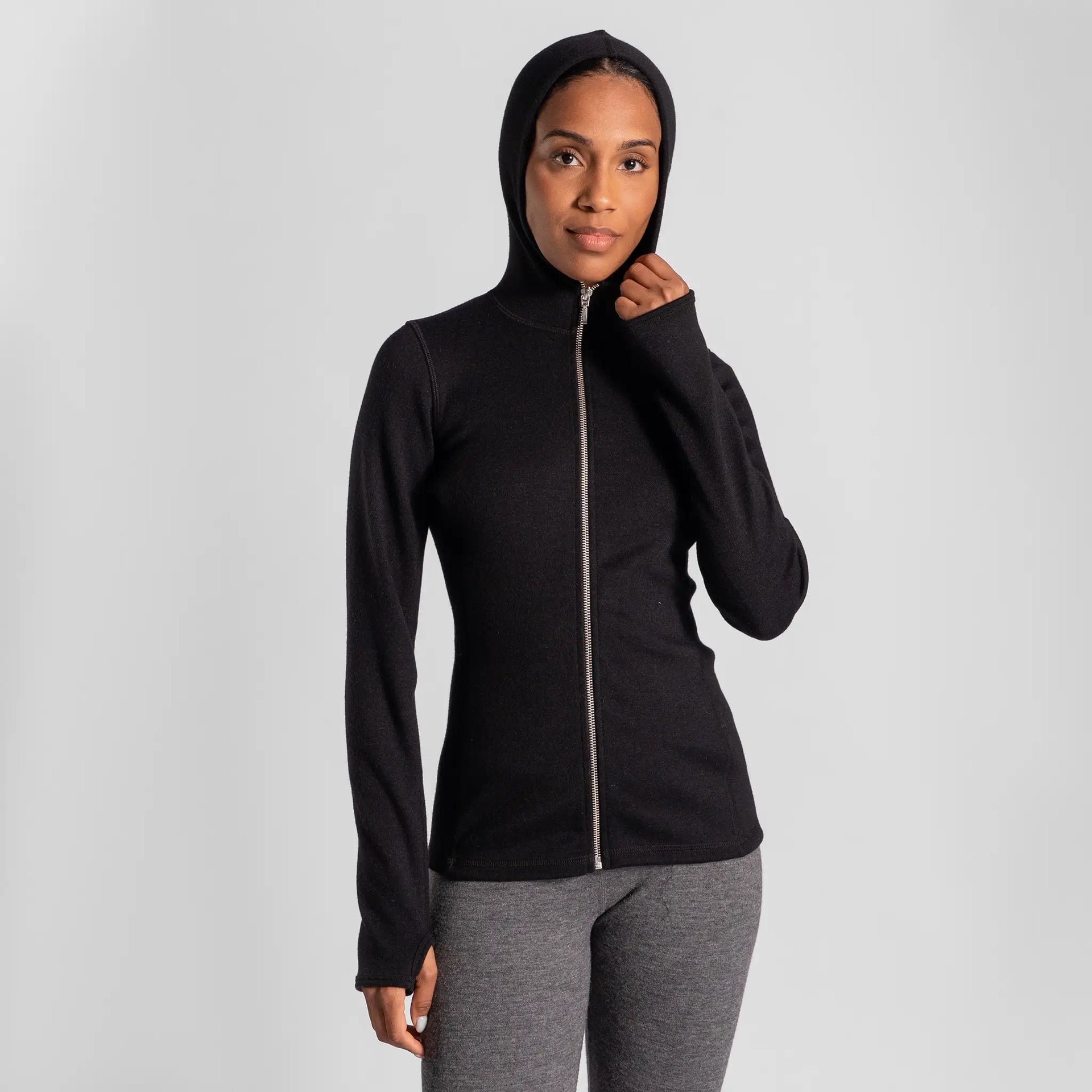 Alpaca Wool Hoodie Jacket 420 Midweight Full Zip