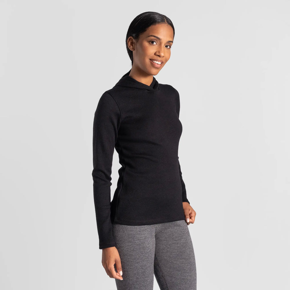 Women's Alpaca Wool Pullover Hoodie: 420 Midweight