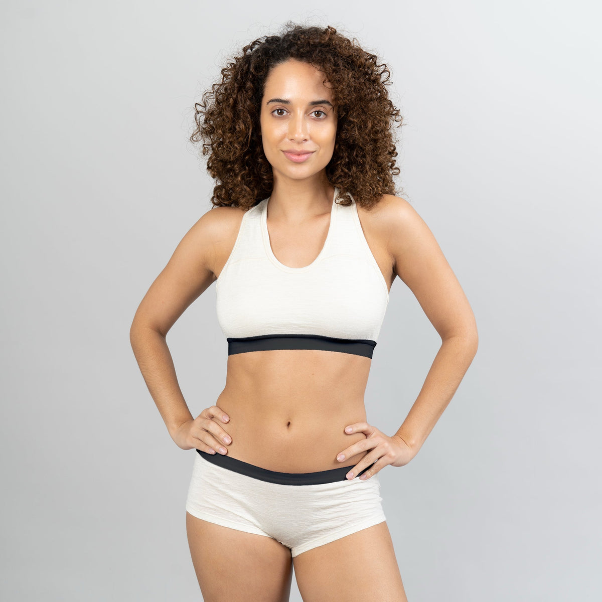Women's Alpaca Wool Sports Bra: 160 Ultralight color Undyed