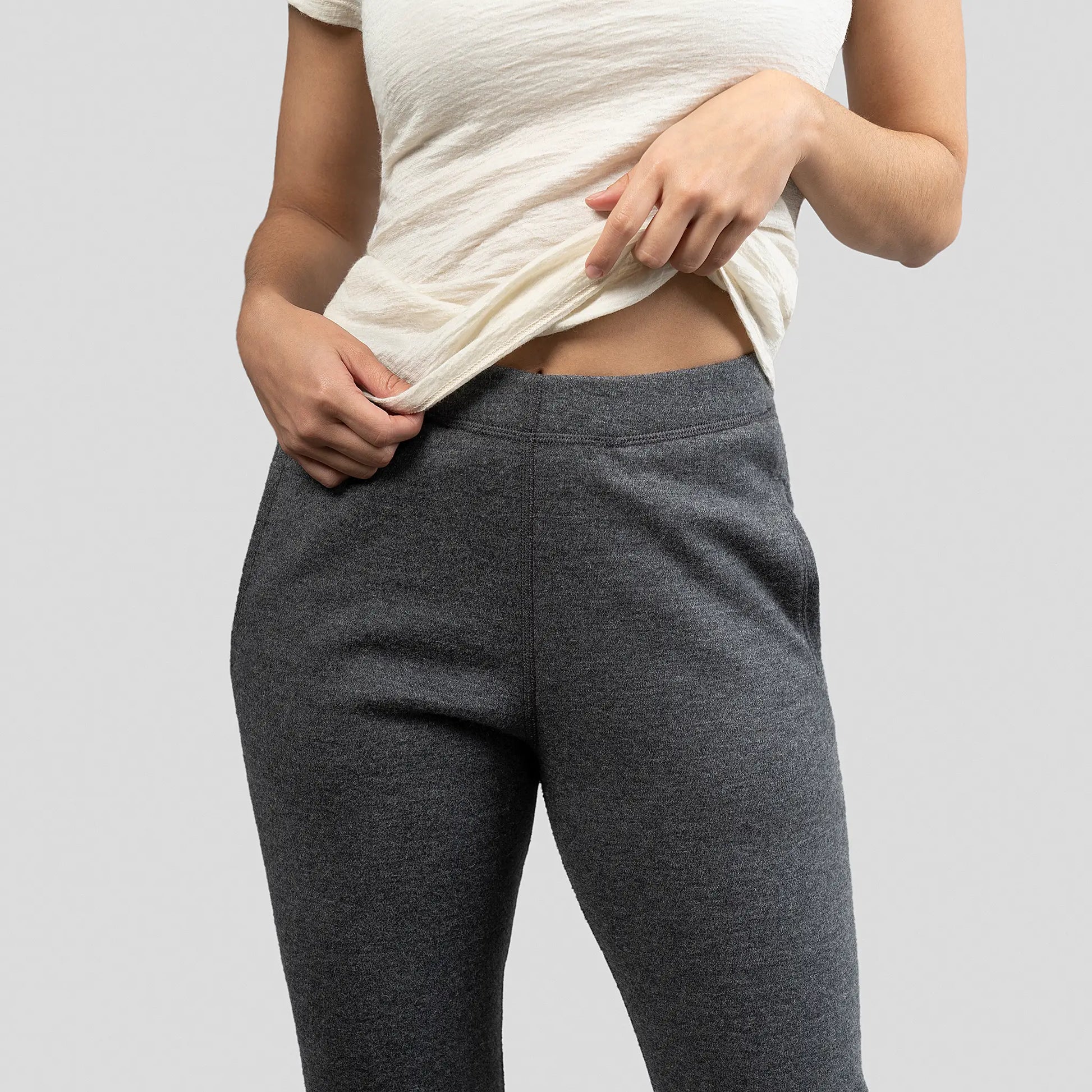 Women's Alpaca Wool Sweatpants: 420 Midweight color Gray