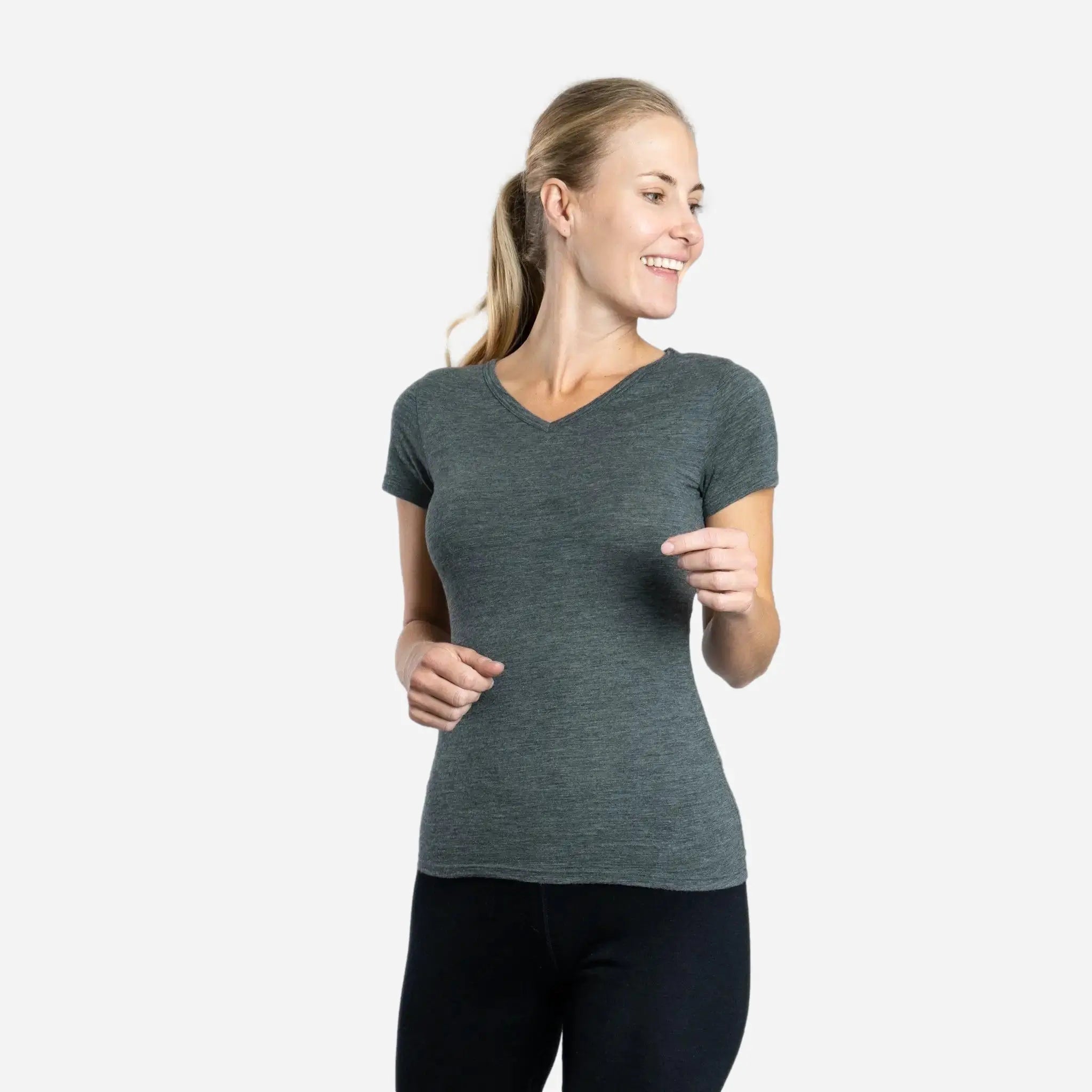 womens adventure vneck tshirt color gray