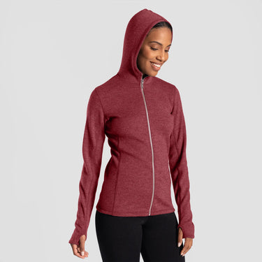 womens all activities hoodie jacket full zip color natural red