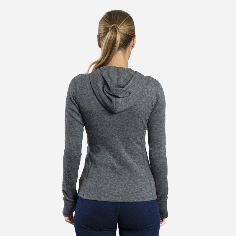 womens all activities hoodie jacket full zip color gray