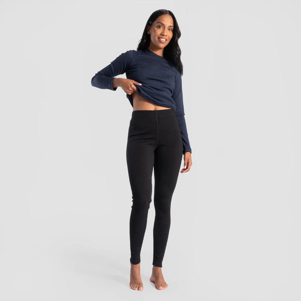 womens all natural leggings lightweight color black