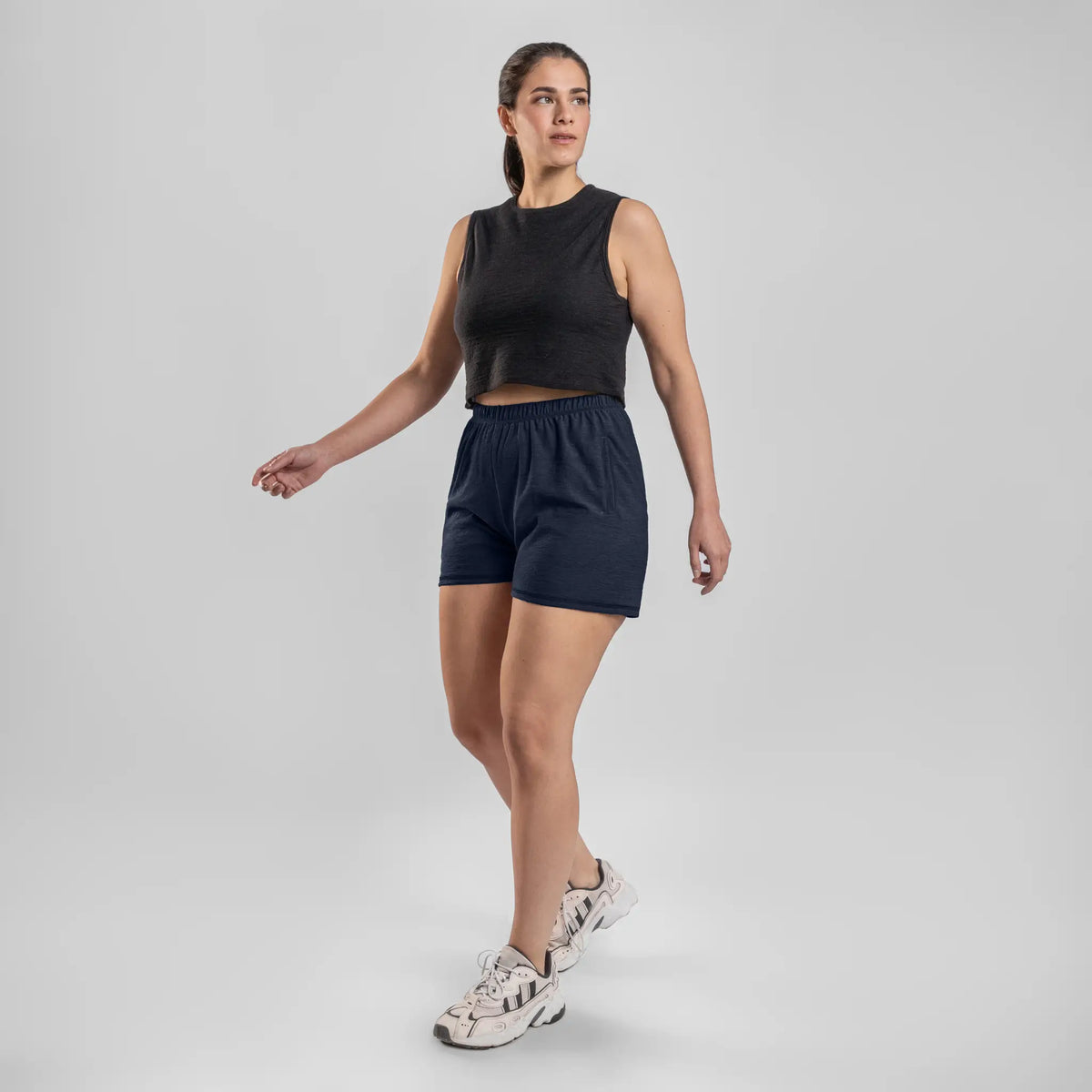 womens all natural shorts ultralight color navy blue