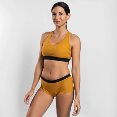 womens all natural sports bra ultralight color gold