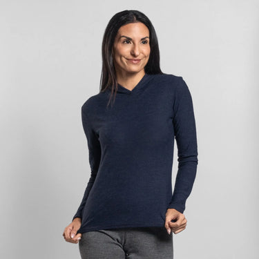 womens all natural sun hoodie ultralight color navy blue