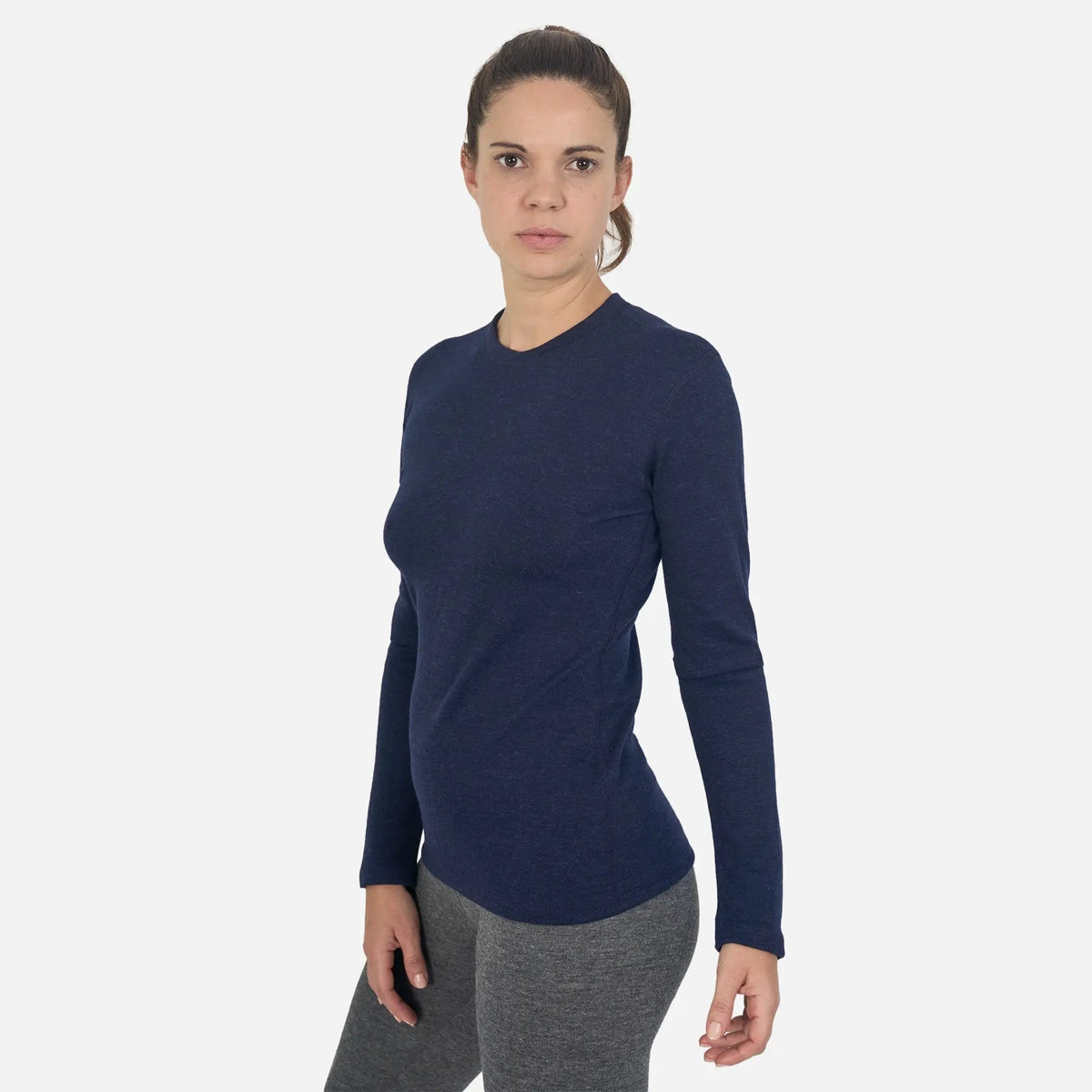 Women's Alpaca Wool Sweater: 300 Lightweight color navy blue