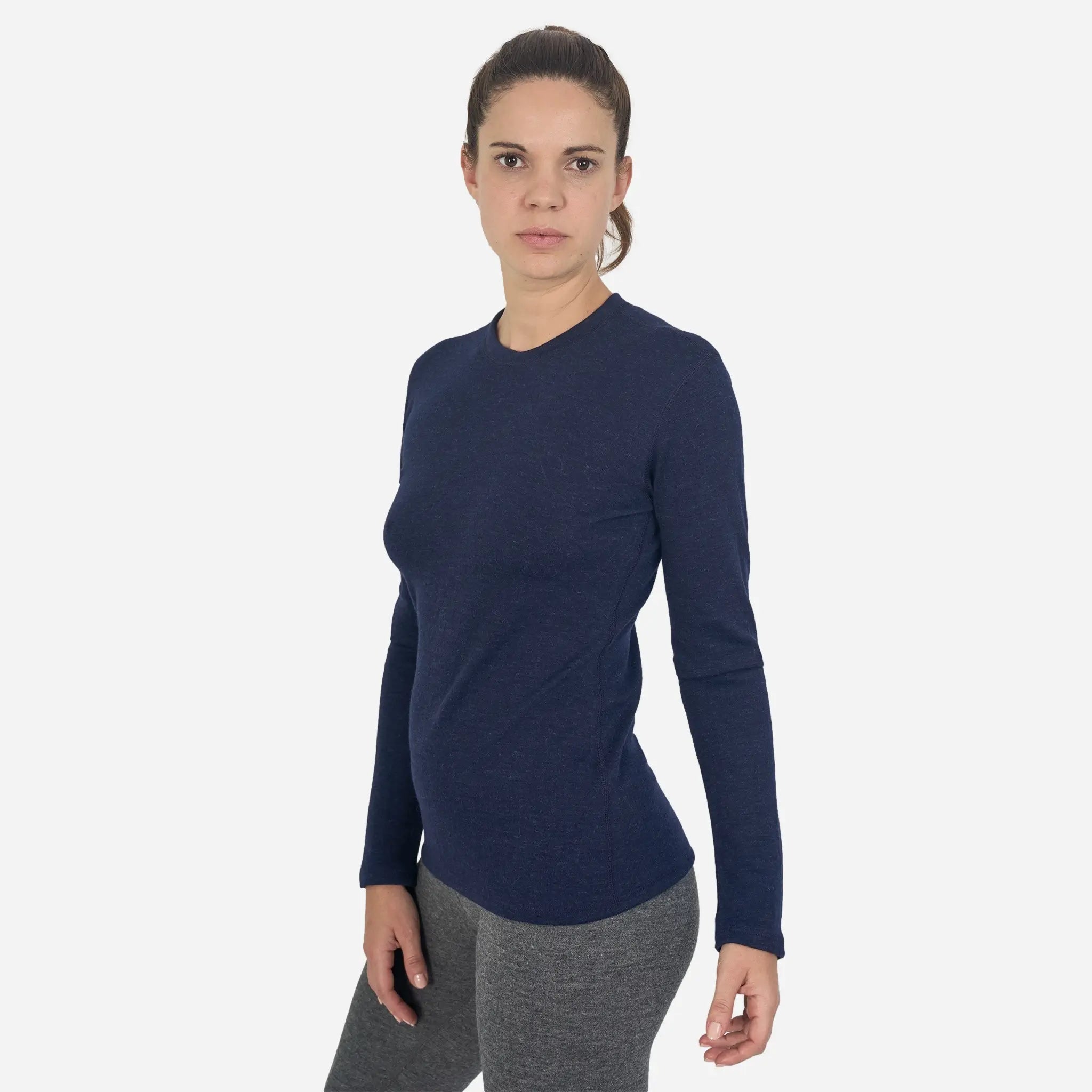 Perfect Travel Womens Alpaca Wool Sweater 300 Lightweight color navy blue