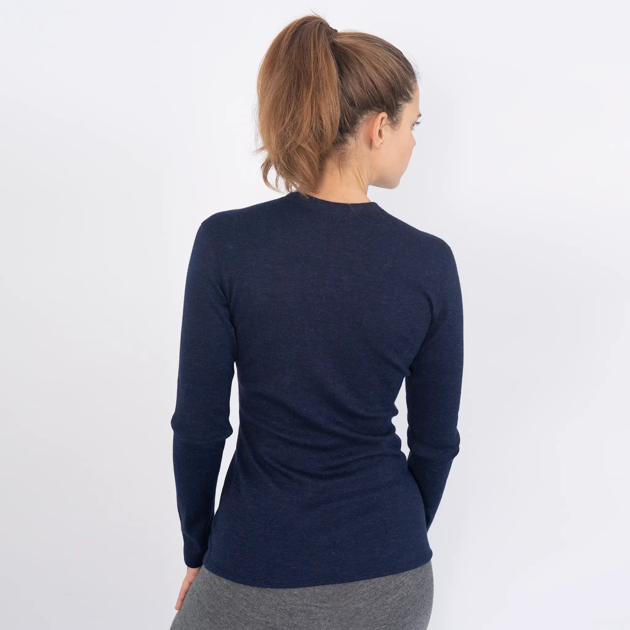 womens alpaca sweater single origin lightweight color navy blue