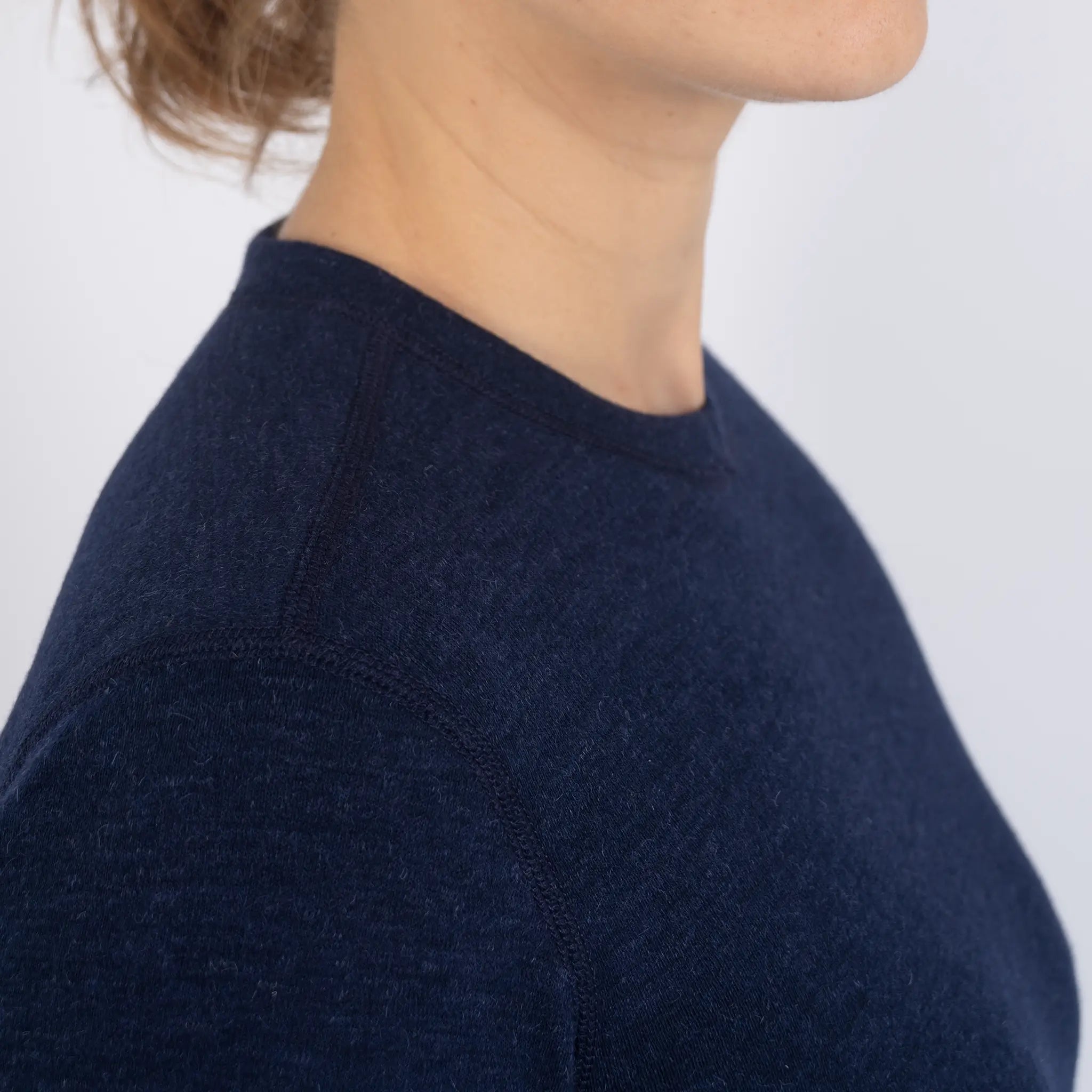 womens alpaca sweater sweat wicking lightweight color navy blue