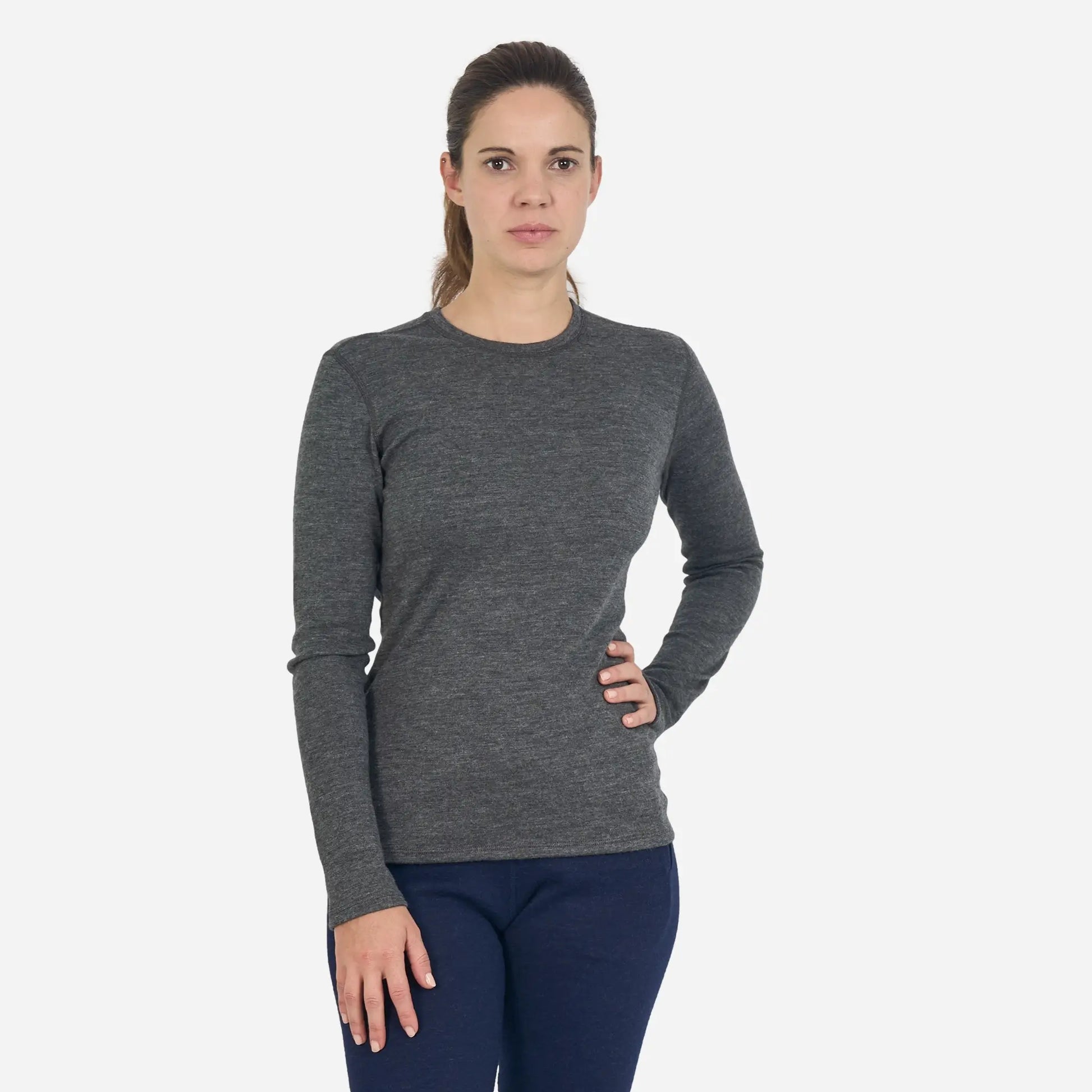 Ecological Womens Alpaca Wool Sweater 300 Lightweight color gray