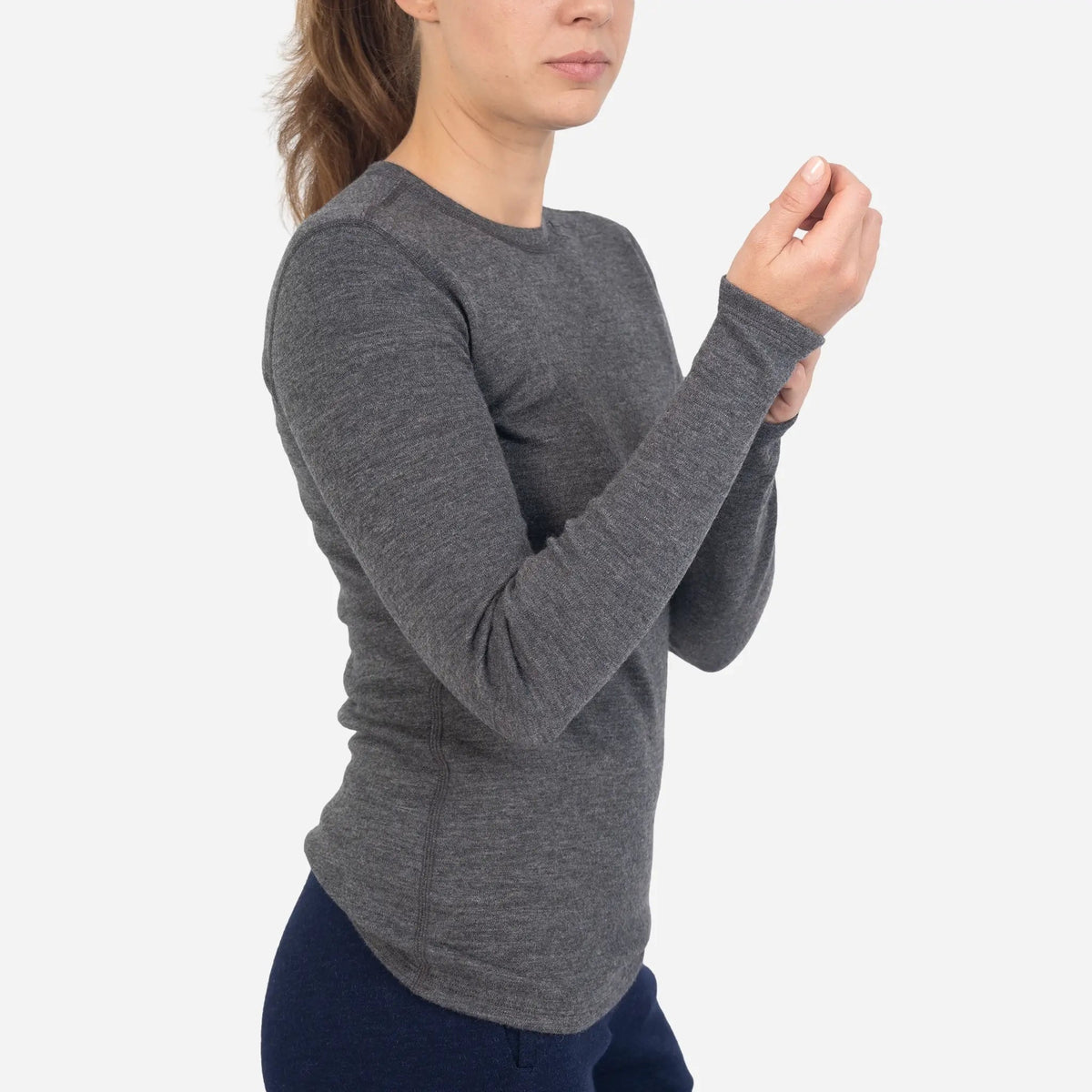 Women's Alpaca Wool Sweater: 300 Lightweight color gray