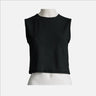 womens alpaca wool crop tank featherweight color black