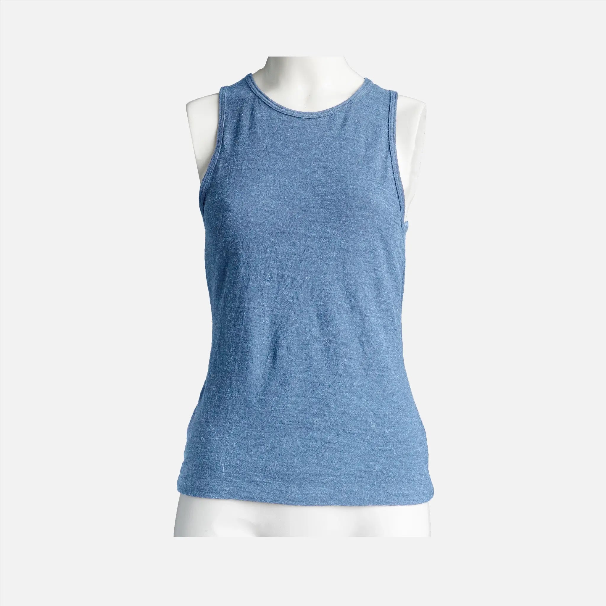 womens alpaca wool running tank color baby blue