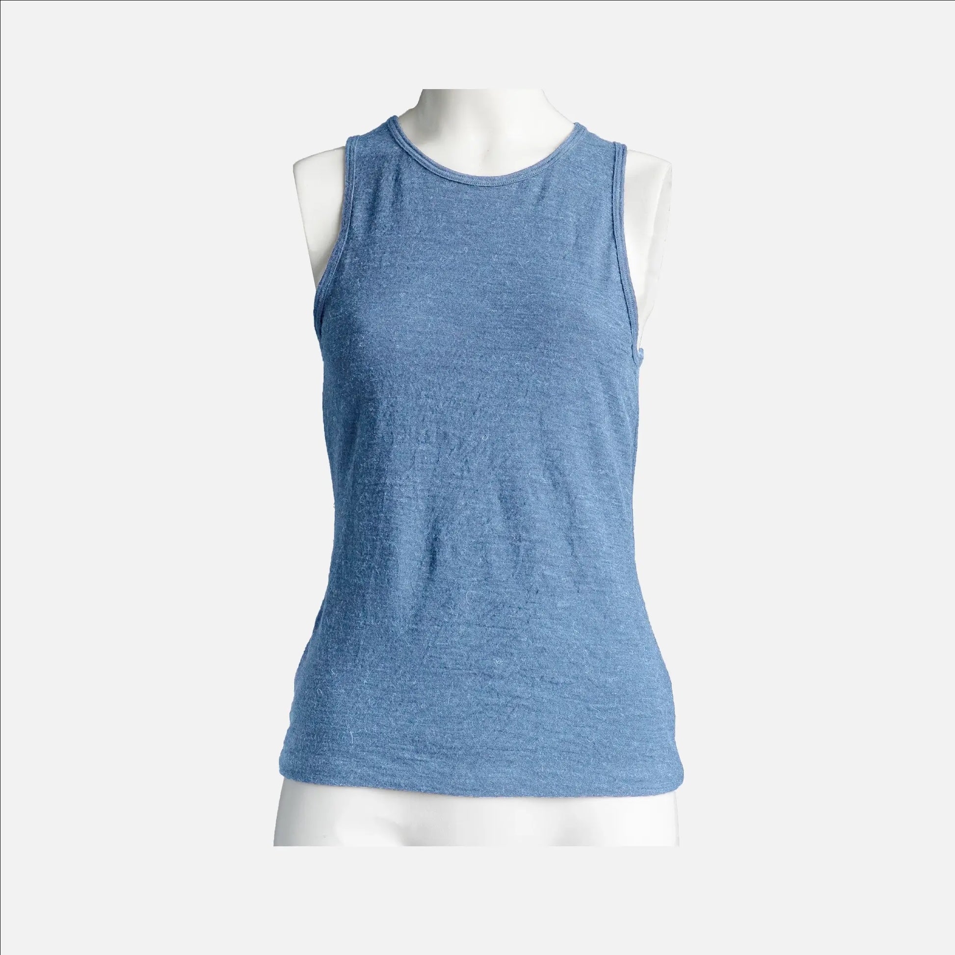 womens alpaca wool running tank color baby blue