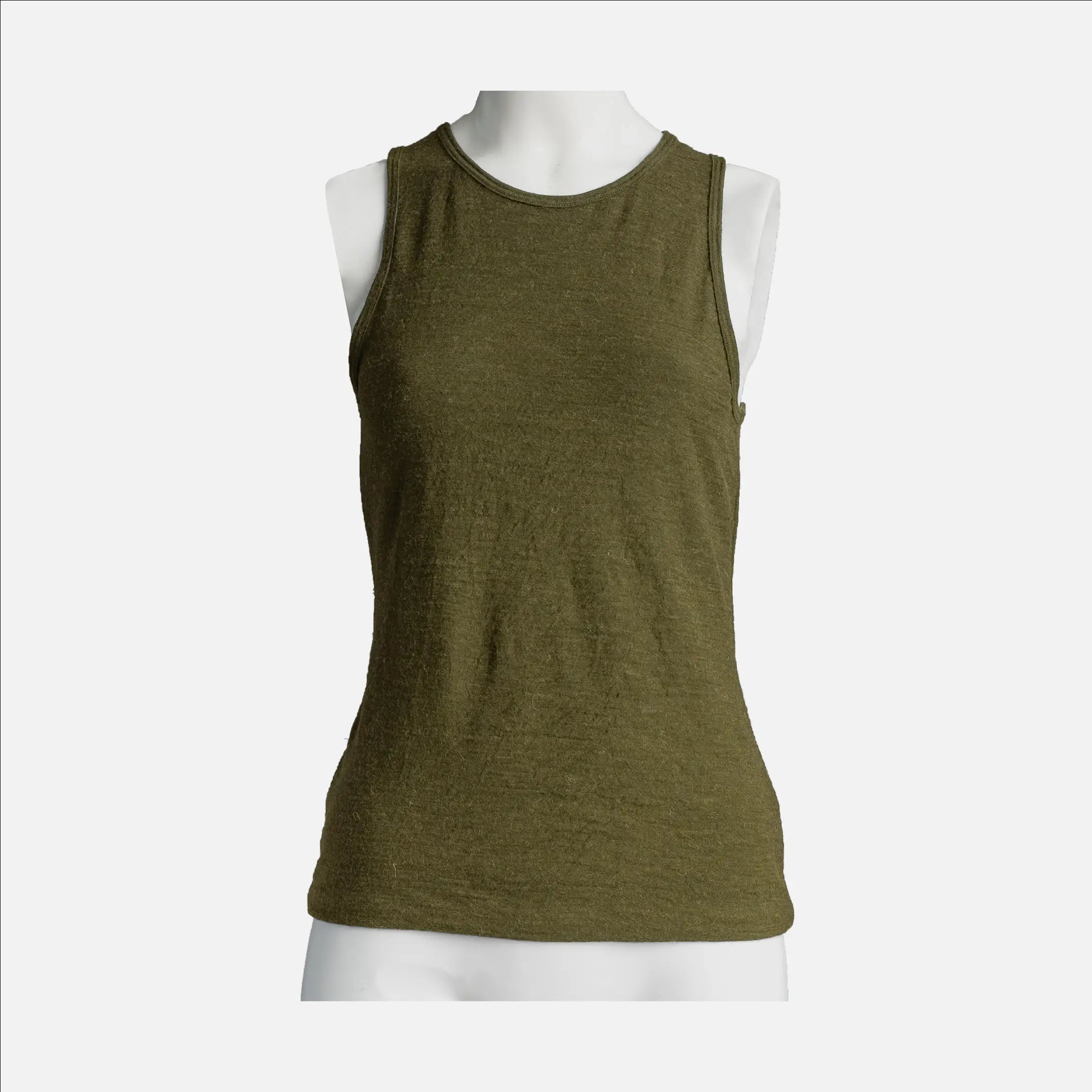 womens alpaca wool running tank color green