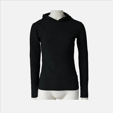 womens alpaca wool sun hoodie color black