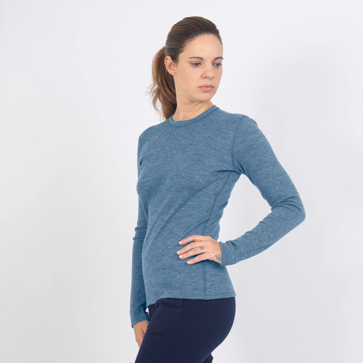 Women's Alpaca Wool Sweater: 300 Lightweight color baby blue